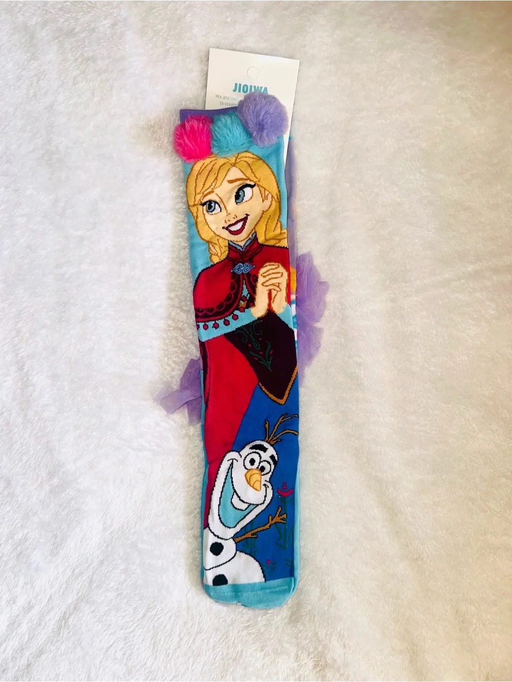 New Frozen 3D Plush Ear Knee High Socks